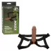 Коричневый фаллопротез Life-Like Extension with Harness - 17,75 см коричневый 