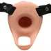 Телесный полый страпон 2  Erection 28X Smooth Vibrating Silicone Penis Sheath - 16 см телесный 