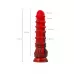 Силиконовый вибратор Monster Tops - 27 см красный с черным 