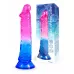 Яркий розово-синий фаллоимитатор с присоской розовый с синим 