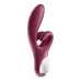 Бордовый вибратор-кролик Touch me - 21,2 см бордовый 