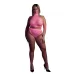 Эффектный розовый комплект Turtle Neck and High Waist Slip розовый XL-4XL