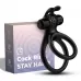 Черное эрекционное виброкольцо с подхватом мошонки Stay Hard черный 