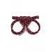 Черно-красные наручники-оковы ’’Узел-омега’’ из хлопковой веревки черный с красным 