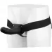 Черный полый страпон VIBRATING HOLLOW STRAP-ON с вибрацией - 16 см черный 