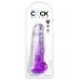 Фиолетовый фаллоимитатор с мошонкой на присоске 8’’ Cock with Balls - 22,2 см фиолетовый 
