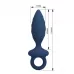 Синяя анальная пробка с кольцом Butt Plug with Loop M - 13,4 см синий 