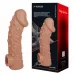 Телесная насадка на фаллос с отверстием для мошонки Cock Sleeve 002 Size M - 15,6 см телесный 