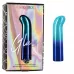 Голубой изогнутый мини-вибромассажер Glam G Vibe - 12 см голубой 