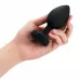 Черная вибропробка Vibrating Jewel Plug XXL - 12 см черный 