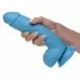 Голубой фаллоимитатор на присоске 8.25  Dildo with Balls - 22,8 см голубой 