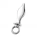 Металлический плаг с кольцом Stainless Steel Metal Tapered Butt Plug With Loop Hardware - 10 см серебристый 
