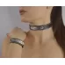 Браслет с белой строчкой Free Girl черный с серебристым 