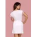 Изящный коротенький пеньюар Girlly белый с розовым L-XL