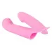 Нежно-розовая двойная вибронасадка на палец Vibrating Finger Extension - 17 см нежно-розовый 