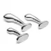 Набор из 3 стальных стимуляторов простаты Stainless Steel P-spot Training Set серебристый 