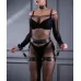 Эффектные гартеры Sex Game с пряжками коричневый S-M