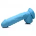 Голубой фаллоимитатор на присоске 8.25  Dildo with Balls - 22,8 см голубой 