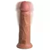 Карамельный вибратор-реалистик 8  Vibrating Silicone Dual Density Cock - 22 см карамель (темно-бежевый 