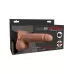 Кофейный перезаряжаемый вибрострапон 7  Hollow Rechargeable Strap-on with Balls - 20,3 см кофейный 