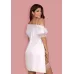Изящный коротенький пеньюар Girlly белый с розовым L-XL