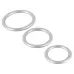 Набор из 3 эрекционных колец под металл Metallic Silicone Cock Ring Set серебристый 