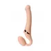 Телесный безремневой вибрострапон Silicone Bendable Strap-On - size M телесный 