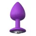 Фиолетовая анальная пробка со стразом Her Little Gem Large Plug - 9,5 см фиолетовый 