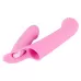 Нежно-розовая двойная вибронасадка на палец Vibrating Finger Extension - 17 см нежно-розовый 