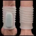 Белая ребристая вибронасадка на пенис Knights Ring белый 