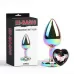 Радужная металлическая пробка Rainbow Heart Butt Plug - 7,1 см разноцветный 