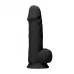 Черный фаллоимитатор Realistic Cock With Scrotum - 21,5 см черный 