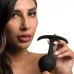 Черная анальная пробка с утяжелением Comfort Plugs Premium Silicone 4.7’’ Weighted Round Plug - 12 см черный 