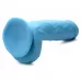 Голубой фаллоимитатор на присоске 8.25  Dildo with Balls - 22,8 см голубой 