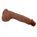 Реалистичный вибратор с ротацией Wilks - 25 см карамель (темно-бежевый 