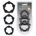 Набор из 3 эрекционных колец Beaded Silicone Cockring Set черный 