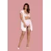 Изящный коротенький пеньюар Girlly белый с розовым L-XL