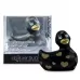 Черный вибратор-уточка I Rub My Duckie 2.0 Romance с золотистым принтом черный с золотистым 