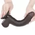 Коричневый фаллоимитатор 9 Sliding Skin Dual Layer Dong на присоске - 22 см коричневый 