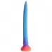 Фантазийный люминесцентный фаллоимитатор в форме змеи Makara Glow-in-the-Dark Silicone Snake Dildo - 46 см голубой 