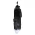 Серебристая анальная пробка с темным лисьим хвостом Black   White Fox Tail Size S серебристый с черным 