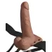 Кофейный перезаряжаемый вибрострапон 6  Hollow Rechargeable Strap-On Remote - 17,5 см кофейный 