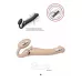 Телесный безремневой вибрострапон Silicone Bendable Strap-On - size M телесный 