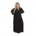 Роскошный пеньюар plus size в пол с кружевным верхом темно-синий 6X
