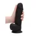 Черный фаллоимитатор Realistic Cock With Scrotum - 21,5 см черный 