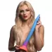 Фантазийный люминесцентный фаллоимитатор в форме змеи Makara Glow-in-the-Dark Silicone Snake Dildo - 46 см голубой 