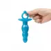 Голубая анальная пробка-елочка из силикона Bounce Plug - 14,3 см голубой 