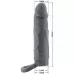 Серая удлиняющая насадка на пенис Large - 18 см серый 