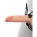 Телесный пустотелый фаллопротез 5’’ Hollow Silicone Strap-On - 14 см телесный с черным 