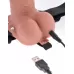 Кофейный перезаряжаемый вибрострапон 7  Hollow Rechargeable Strap-on with Balls - 20,3 см кофейный 